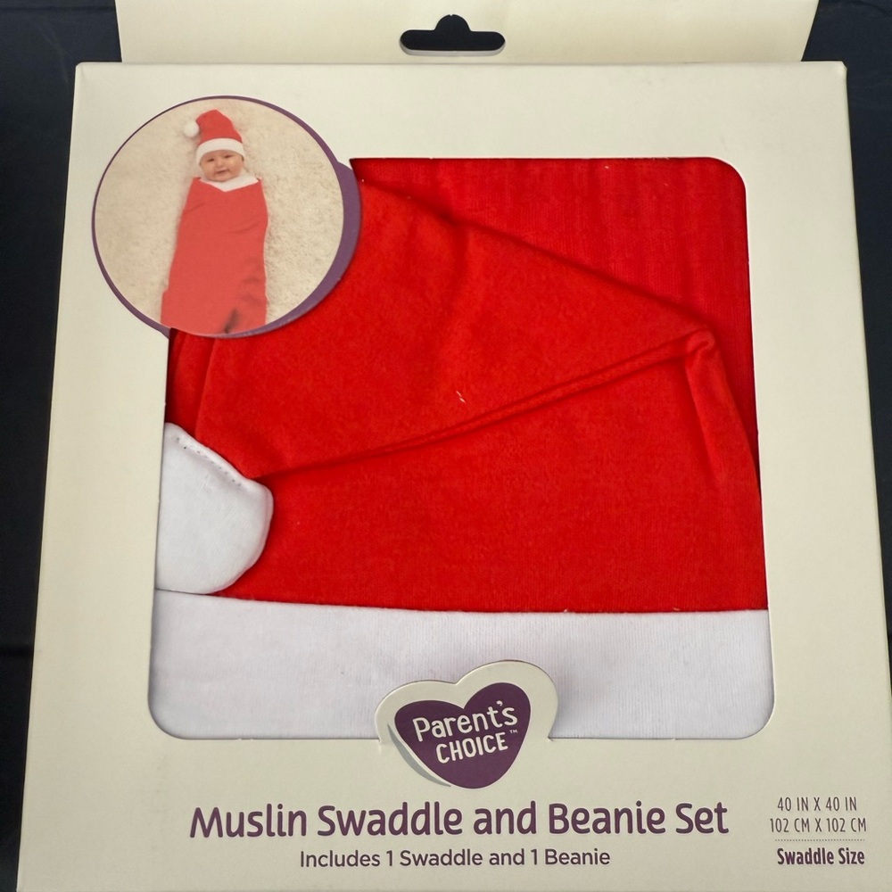 🧡15 for $20🧡 
Parent's Choice Red Muslin Swaddle Santa Beanie